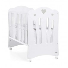 Cuna Corazones Blanco y Plata de Trama